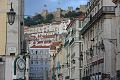 Ein Blick zum Castelo de São Jorge, einer Burg(ruine) aus dem 11. Jahrhundert. Morgen steht sie auf dem Plan.